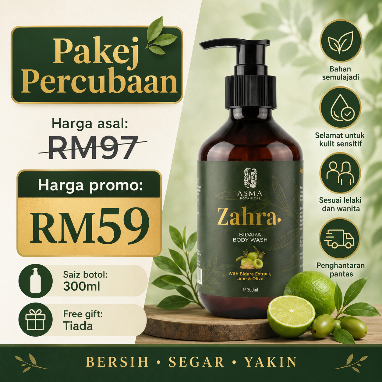 1 Botol Zahra Bidara - RM59