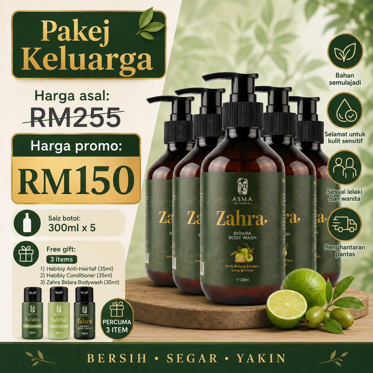 5 Botol Zahra Bidara - RM150